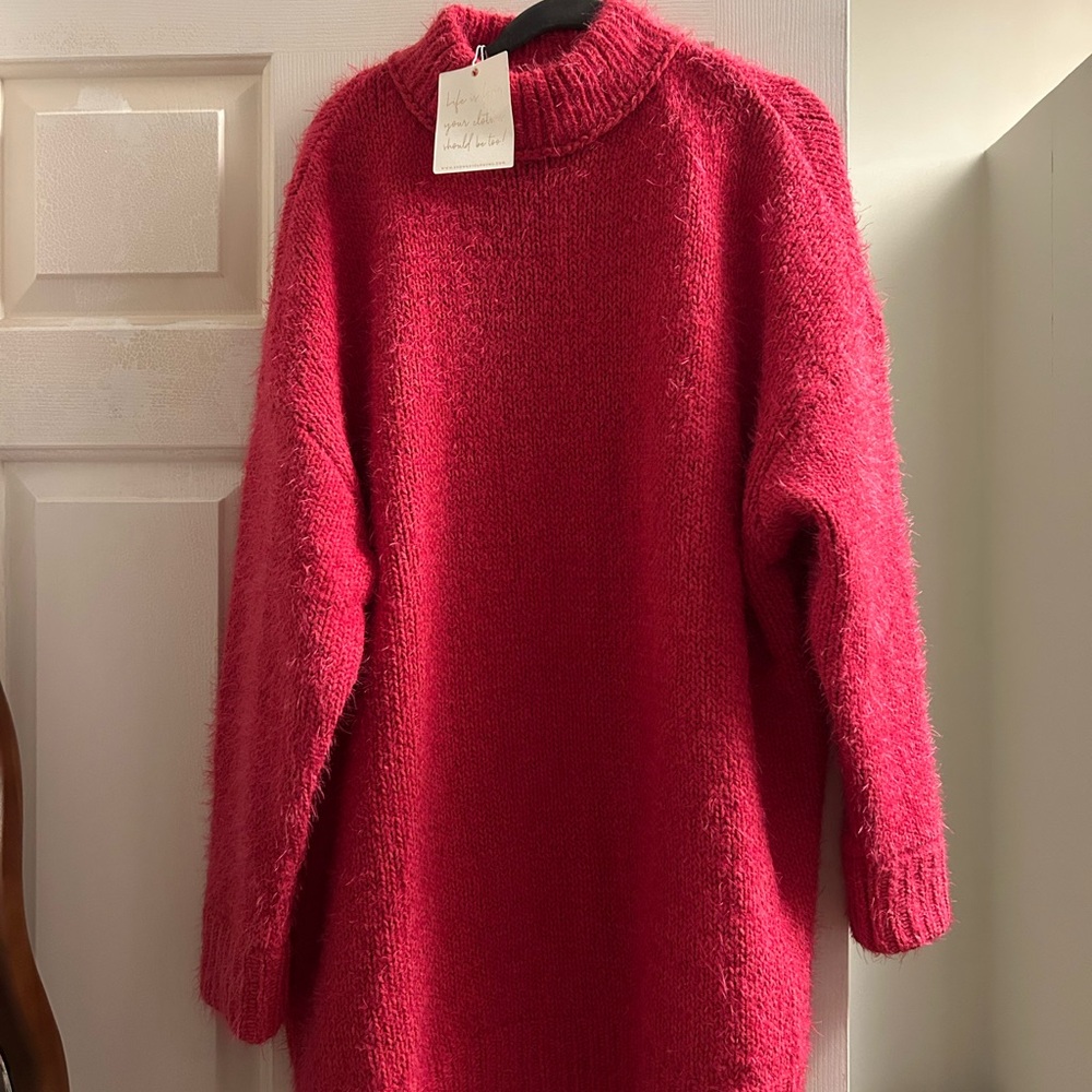 Show Me Your MuMu Pink Cowl & Turtlenecks Sweater
